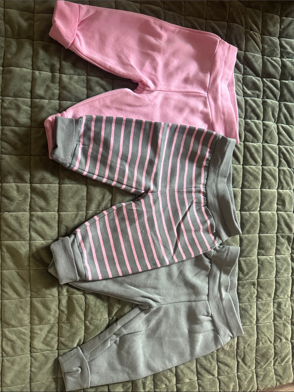 Hanes Kids Pink and Gray Jogger Pants Trio